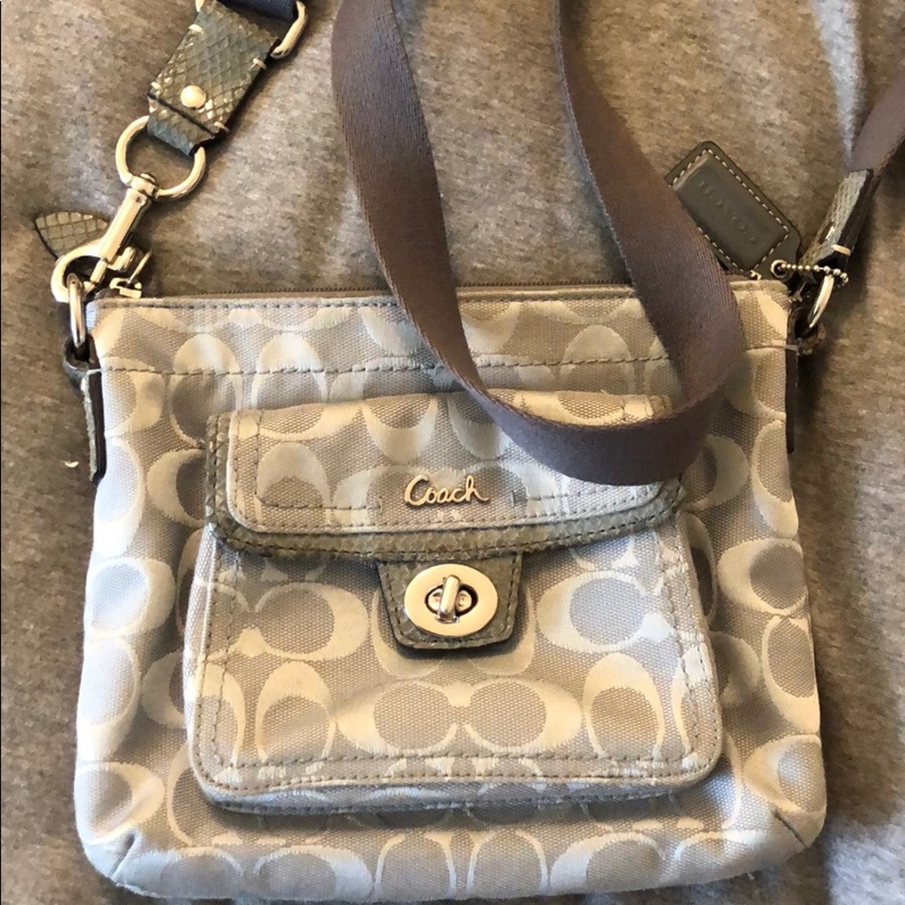 Coach mini crossbody gray
